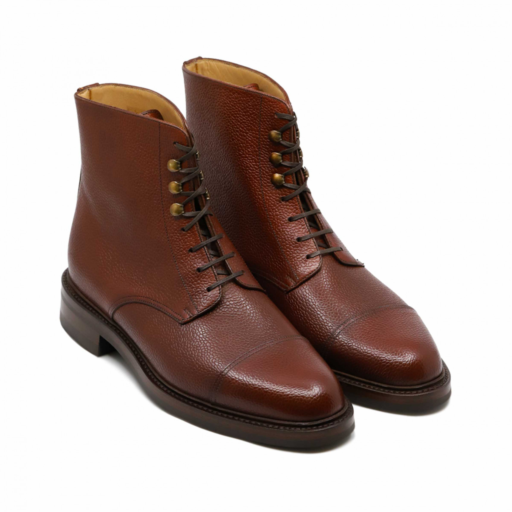 Boots Pebble grain Cognac Moissac Dainite | Septième largeur