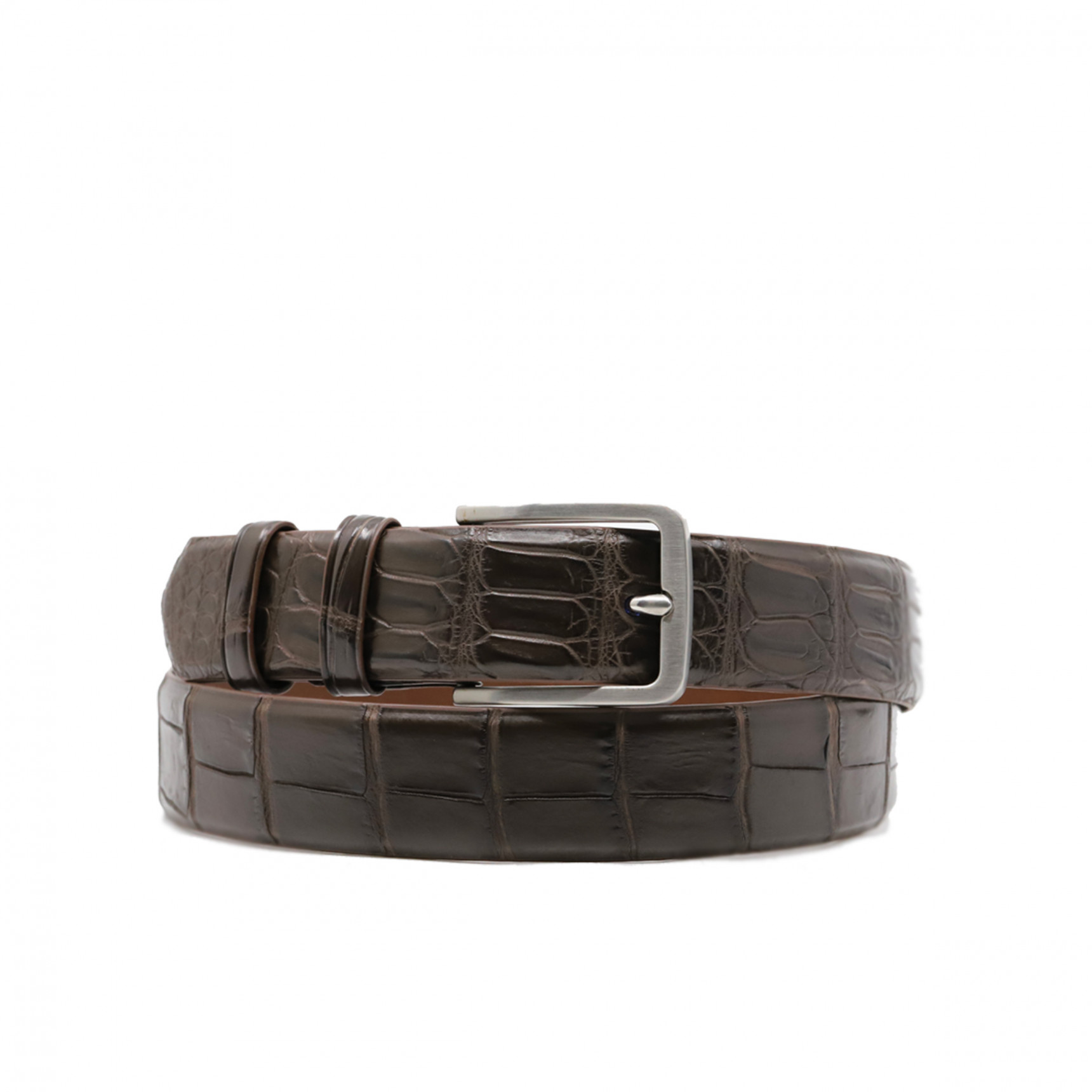 Belts dark brown croco Classic belt Croco | Septième largeur